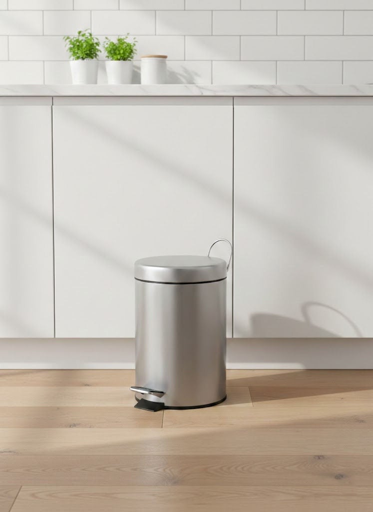 Trust Stainless Steel Trash Bin 3L Silver Anti-Fingerprint & Soft Close Lid - Image 2